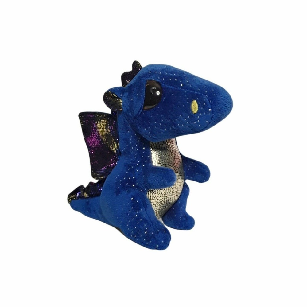 TY Beanie Boos 6" Saffire Dragon Blue Gold Plush Stuffed Animal Soft Toy